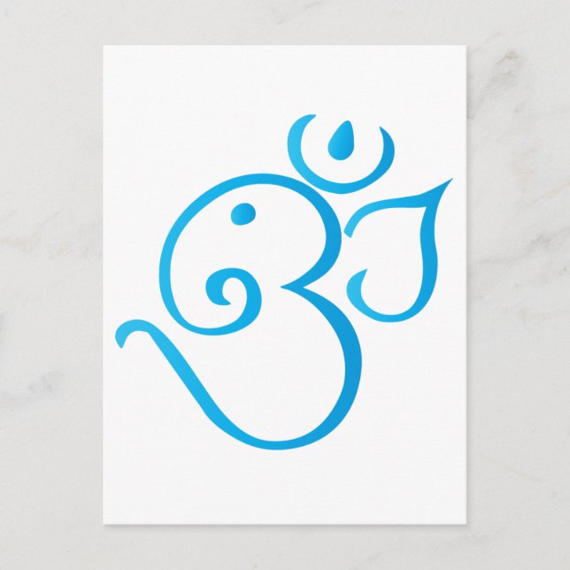 Cartão Postal Om-ganpati-turquesa (Frente)