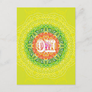 Cartão Postal Om Mandala Design para Yoga