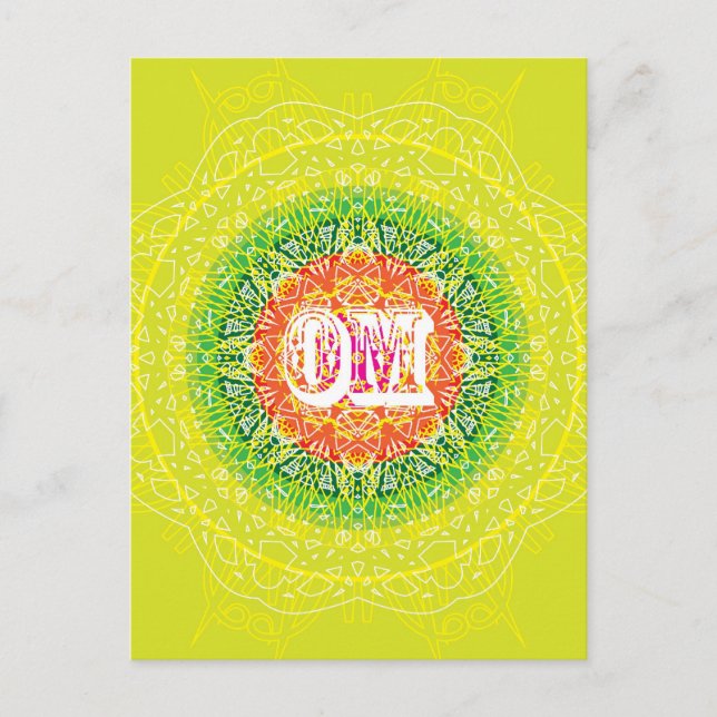 Cartão Postal Om Mandala Design para Yoga (Frente)