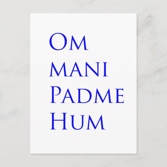Cartão Postal Om Mani Padme Hum (Frente)