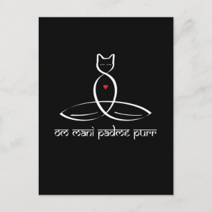 Cartão Postal Om Mani Padme Purr - texto no estilo Sânscrito.