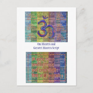 Cartão Postal OM-Mantra Gayatri-Mantra Juntos