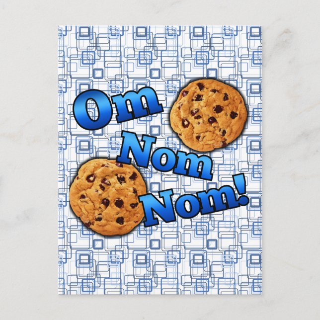 Cartão Postal Om Nom, Meme Love Cookies (Frente)