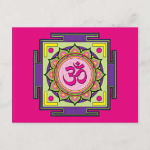 Cartão Postal Om Shanti Om Mandala