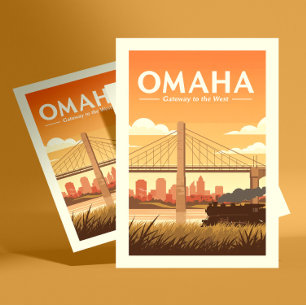 Cartão Postal Omaha Nebraska Antiga