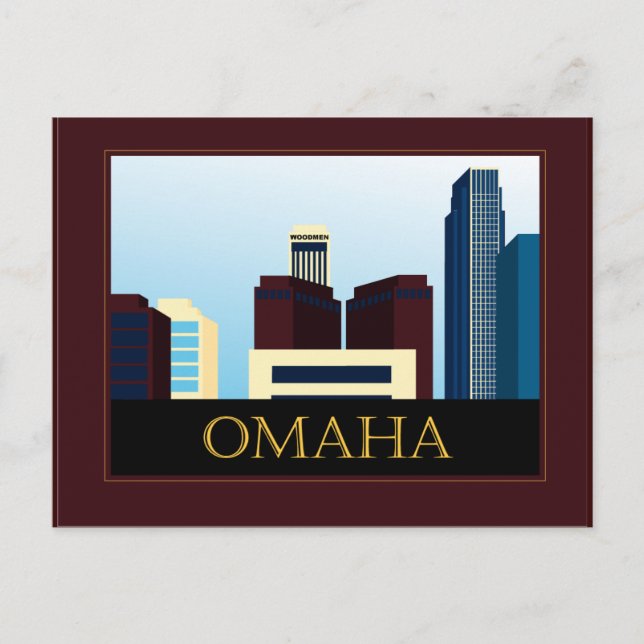 Cartão Postal Omaha Skyline (Frente)
