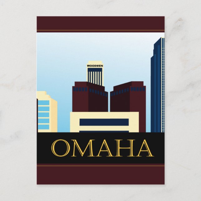 Cartão Postal Omaha Skyline (Frente)