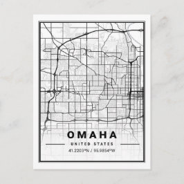 Cartão Postal Omaha Texas USA Viagem City Map Poster