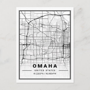Cartão Postal Omaha Texas USA Viagem City Map Poster