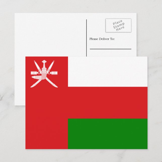 Cartão Postal Omani Flag, Flag of Oman (Frente/Verso)