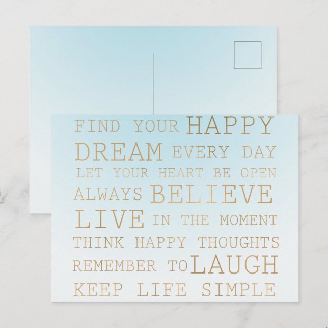 Cartão Postal Ombre Azul Céu (Frente/Verso)