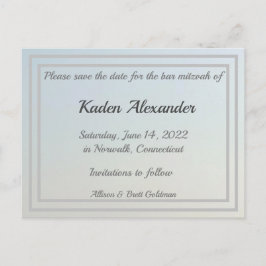 Cartão Postal Ombre Azul Esmaecido Salve o Cartão-Postal de Data