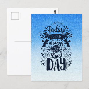 Cartão Postal Ombre Blue e White Dive em matizes sonhadoras