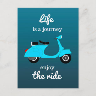 Cartão Postal Ombro Azul de Cota Inspiracional de Vida