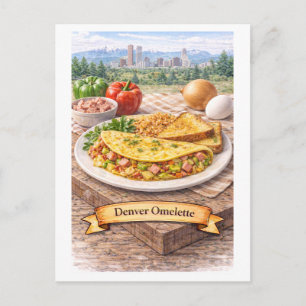 Cartão Postal Omelete de Denver (Série de Comida Americana)