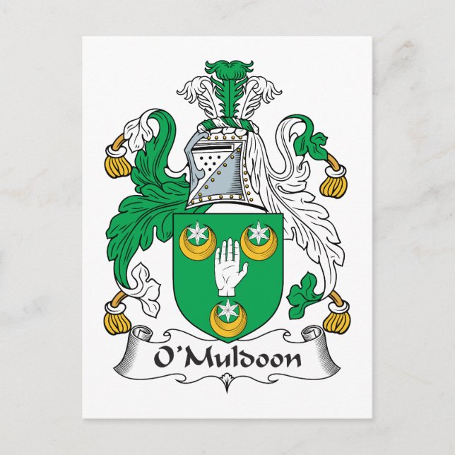 Cartão Postal O'Muldoon Family Crest (Frente)