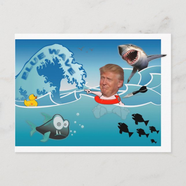 Cartão Postal Onda azul / Anti-Trump, (Frente)
