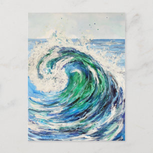 Cartão Postal Onda de Oceano Azul