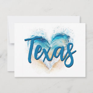 Cartão Postal Onda do Coração Texas Praia