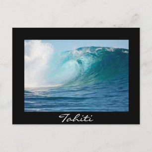 Cartão Postal Onda grande do oceano Pacífico quebrando em Tahiti