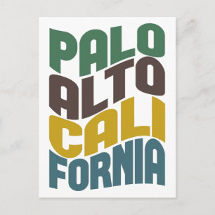 Cartão Postal Onda Retro de Palo Alto Califórnia