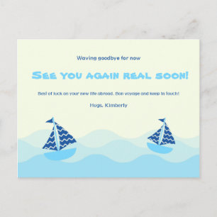 Cartão Postal Ondas de Barco de Despedida