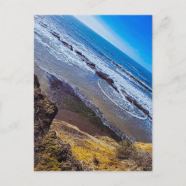 Cartão Postal Ondas do Oceano da Vista Costeira do Penhasco
