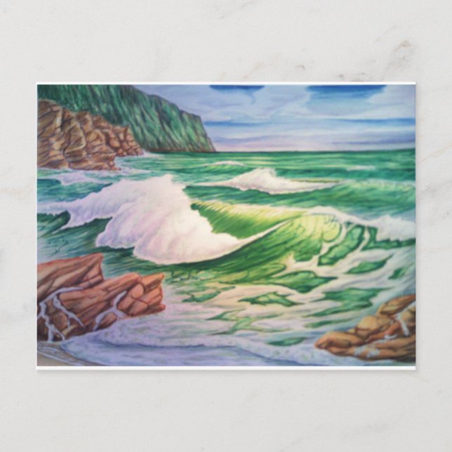 Cartão Postal ondas emerald (Frente)