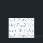 Cartão Postal Ondas Mínimo de Abstrato na Mão Desenhada do Mar<br><div class="desc">Ondas minimalistas ondas simples de acrílico,  arte da linha do mar em cor azul mudada,  design escandinava. Simples náutica simples e náutica,  a mão escandi desenhou ondas azuis em um padrão de amante de arte.</div>