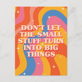 Cartão Postal Ondas Retro Groovy Com Mantra de Mindfulness