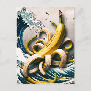 Cartão Postal Ondas Surrealistas de Banana Polvo