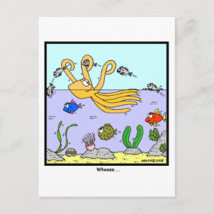 Cartão Postal Onde: desenho animado de polvo