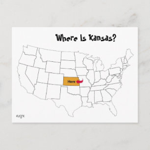 Cartão Postal Onde Está Kansas?