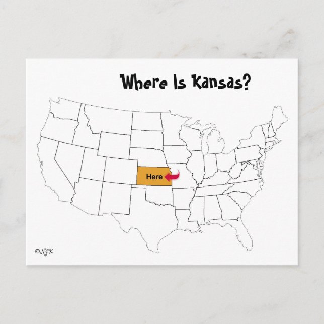 Cartão Postal Onde Está Kansas? (Frente)