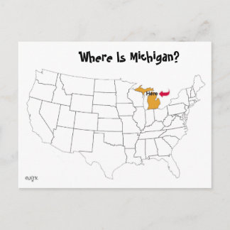 Cartão Postal Onde está Michigan?
