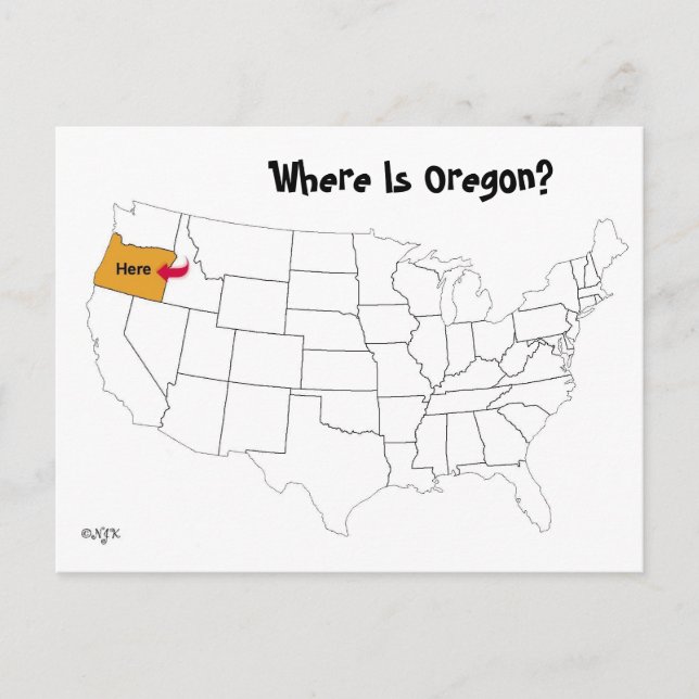 Cartão Postal Onde Está Oregon? (Frente)