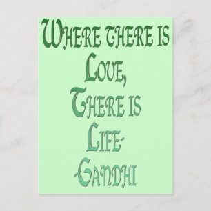 Cartão Postal *Onde Há Uma Citação De Gandhi Inspiracional Com A