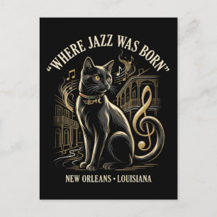Cartão Postal Onde o Jazz Nasceu Patrimônio do Gato Preto de Nov
