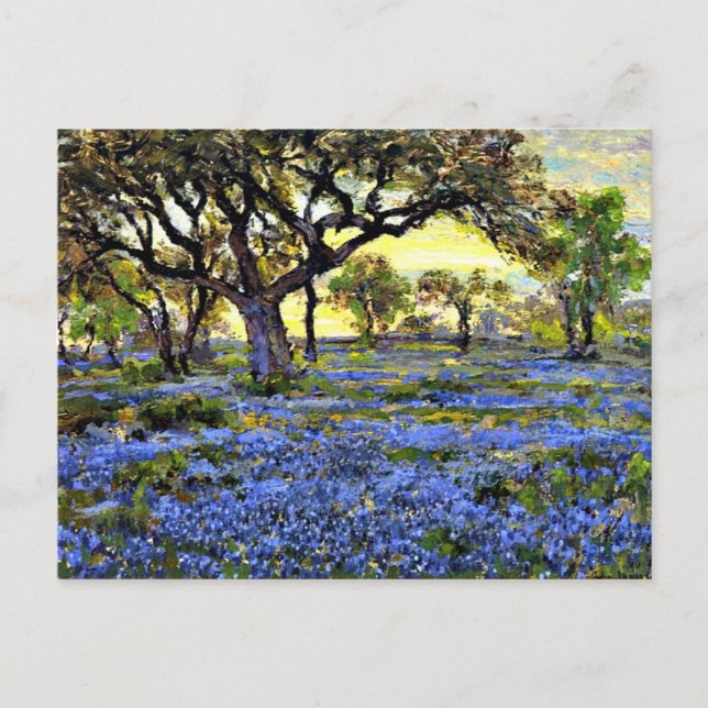 Cartão Postal Onderdonk - Árvore de Carvalho Vivo e Bluebeldes (Frente)