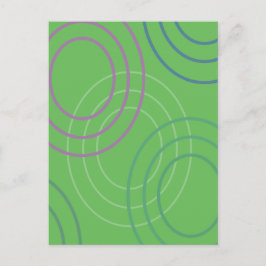 Cartão Postal Ondulações (verde) Design Abstrato