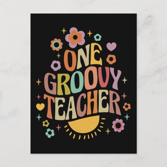 Cartão Postal One groovy teacher (Frente)