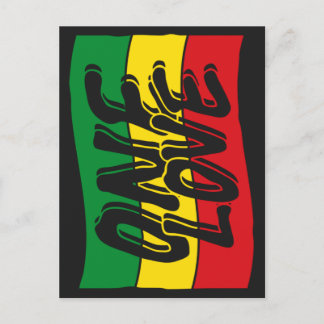 Cartão Postal One Love Drapeau Reggae Rasta