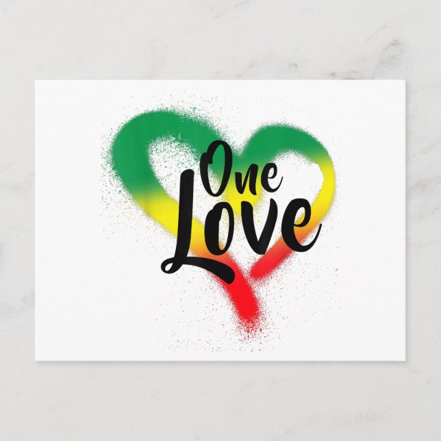 Cartão Postal One Love One Heart Reggae Vibes (Frente)