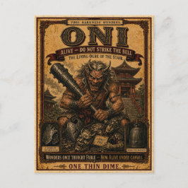 Cartão Postal Oni, Monstro de Circo Vintage