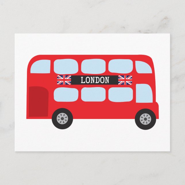 Cartão Postal Ônibus de dois andares em Londres (Frente)