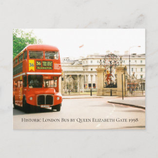Cartão Postal Ônibus histórico de Londres pela Rainha Elizabeth