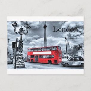 Cartão Postal ÔNIBUS LONDRES em preto e branco (Rua.K)