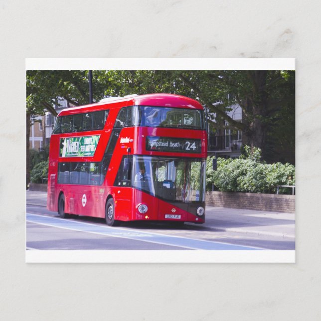 Cartão Postal Ônibus novo do vermelho de Londres (Frente)