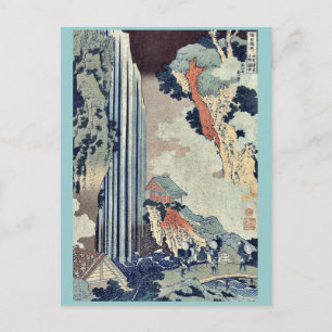 Cartão Postal Ono Falls em Kisokaido por Katsushika, Hokusai