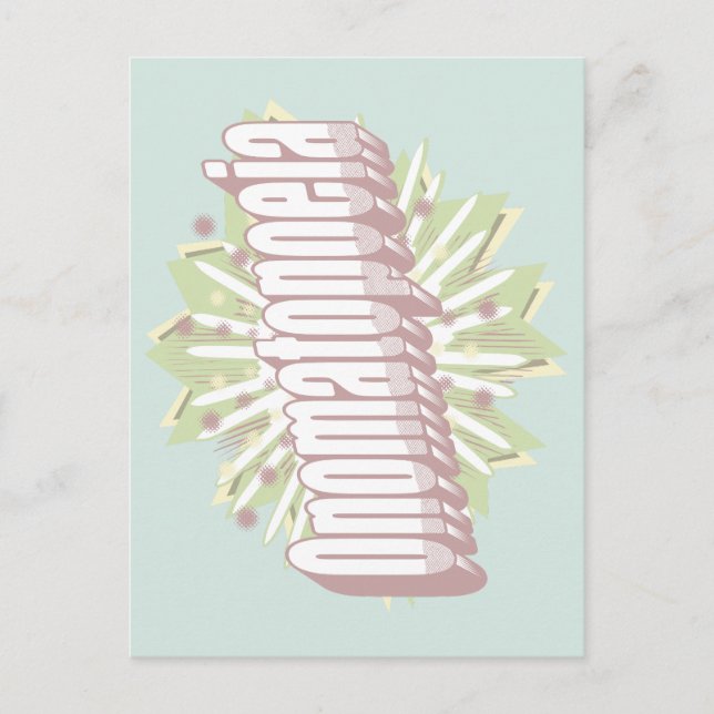 Cartão Postal Onomatopeia Explosão Língua Inglesa  (Frente)